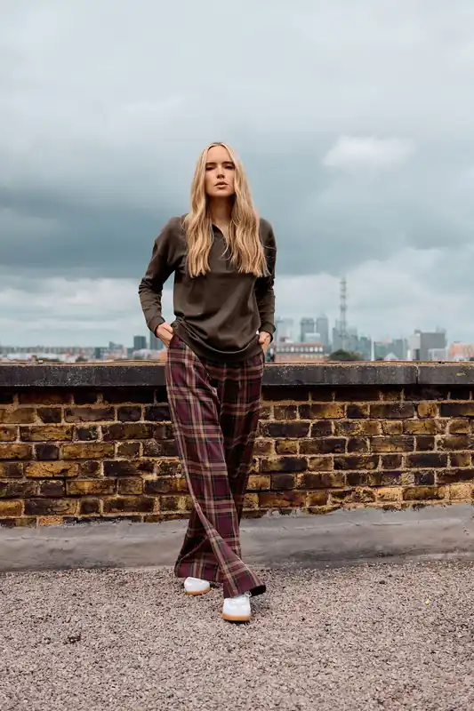 Tall Checked Wide Leg Trousers - Long Tall Sally