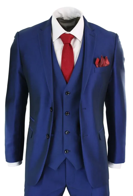 3 Piece Shiny Classic Suit - Infinity Leather