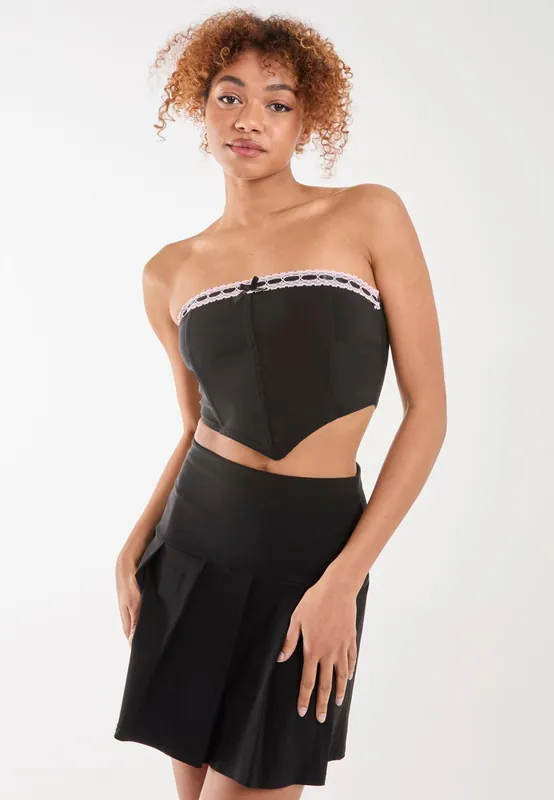 Bow Detail Corset Top - Pink Vanilla