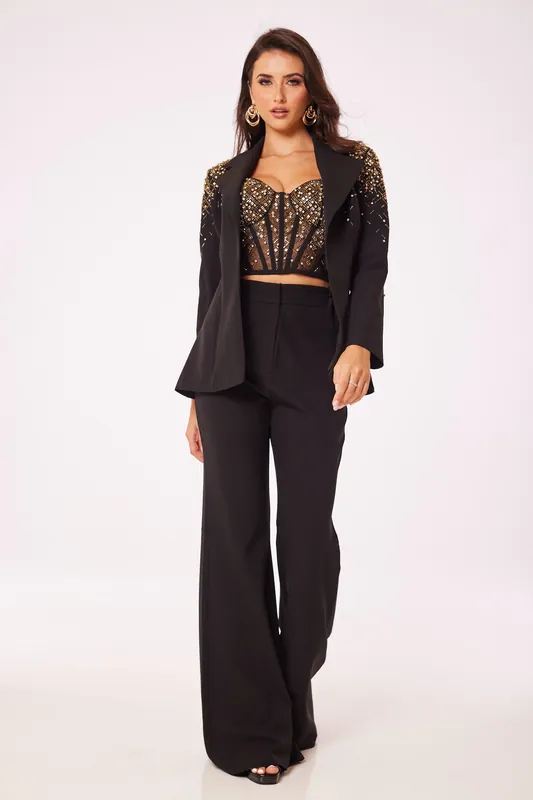 Black Jewelled 3-Piece Suit