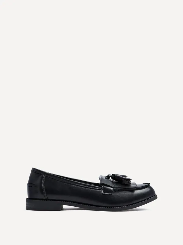 Rosemary Black Nappa Classic Slip On Loafer - Linzi