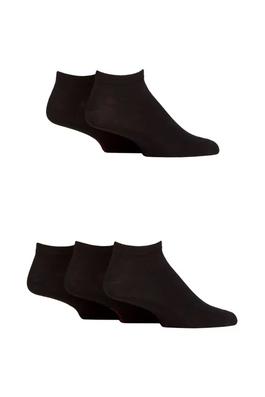 5 Pair Bamboo Striped and Plain Trainer Socks - SOCKSHOP