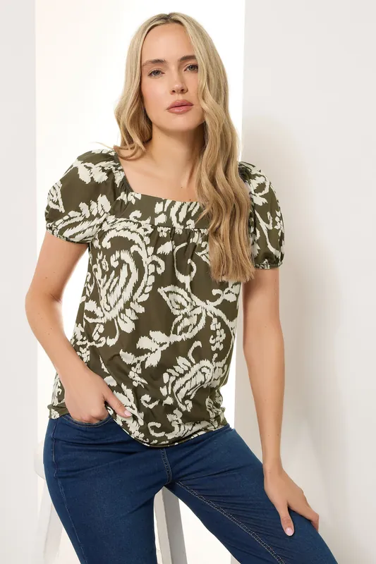 Tall Paisley Square Neck Top - Long Tall Sally