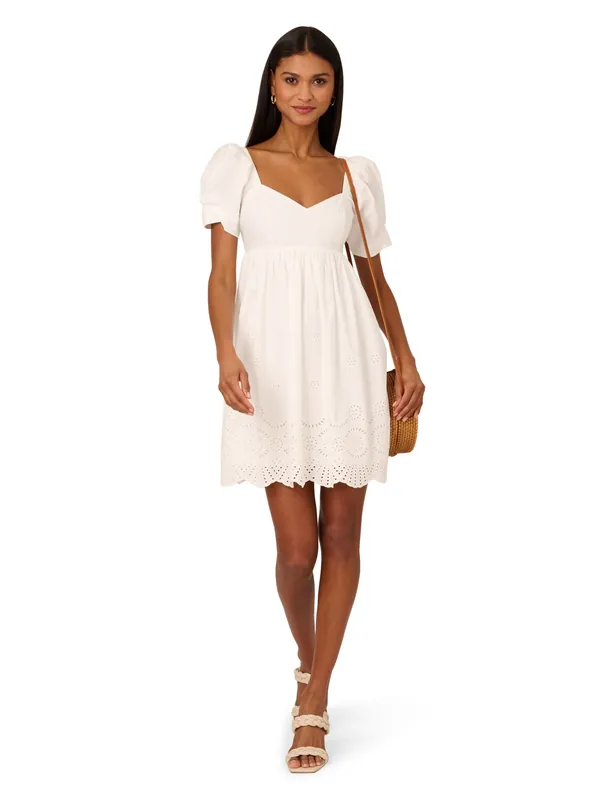 Eyelet Short Dress - Adrianna Papell