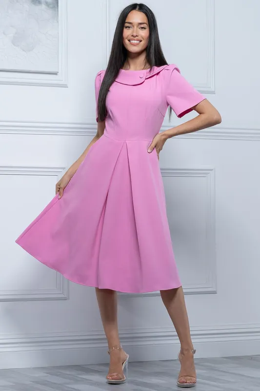 Debora Button Neck Dress - Jolie Moi