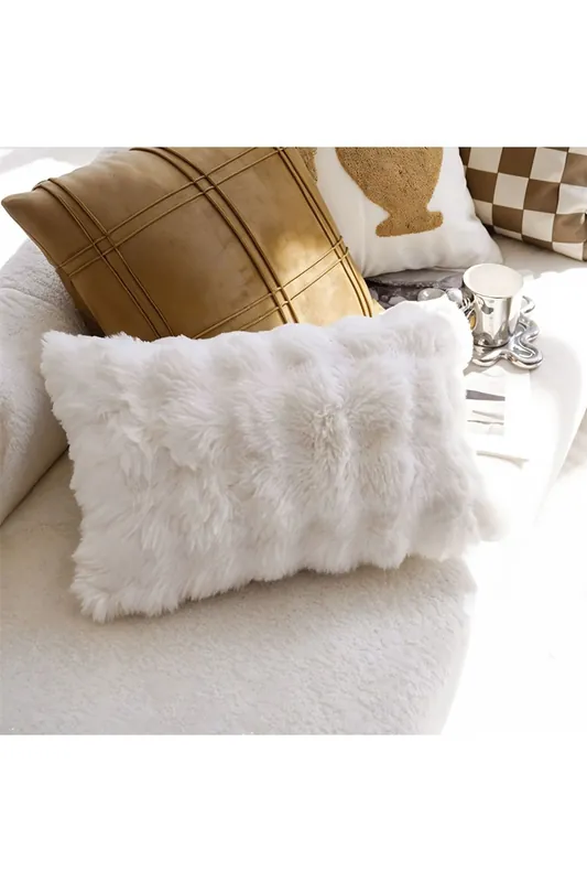 Plush Textured Decorative Throw Pillow Case - Living and Home