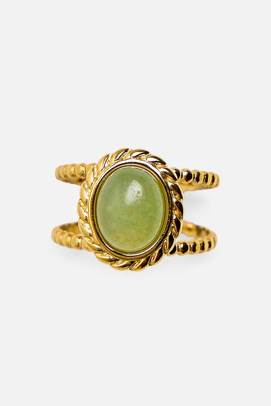 Adjustable Twist Detail Resin Ring in Gold - Public Desire