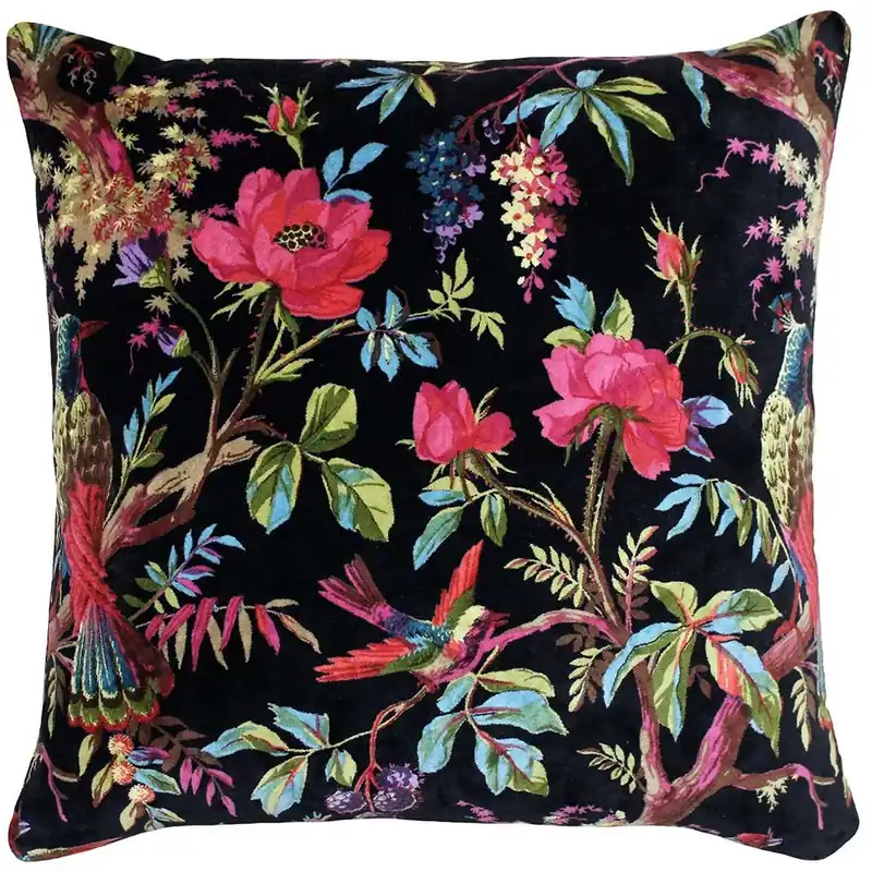 Paradise Nature Print Velvet Cushion - Paoletti