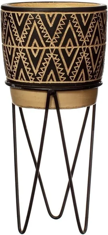 Nomad Cement Planter with Wire Stand - Sass & Belle