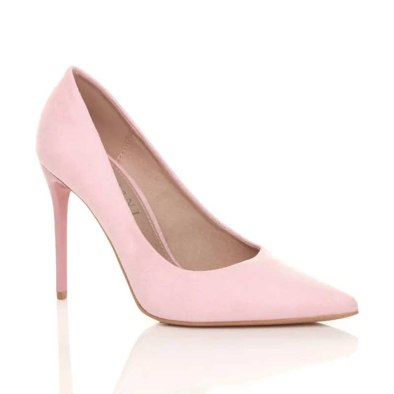 High Stiletto Heel Pointed Toe Court Shoes - AJVANI