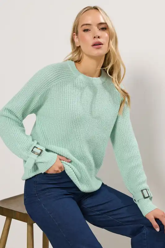Tall Knitted Buckle Jumper - Long Tall Sally