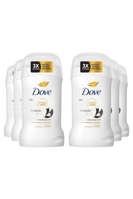 Invisible Dry 'Antiperspirant' Deo Stick w/ 72H Protection 50ml, 6pk - Dove