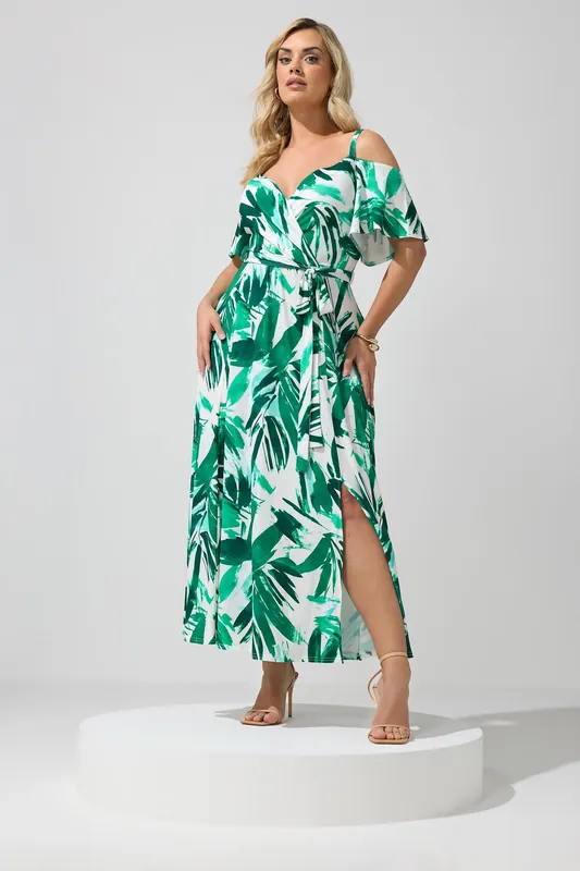 Abstract Bardot Maxi Dress - Yours