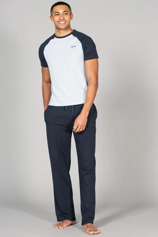 Cotton 2-Piece Short Sleeve Raglan Top and Jersey Bottoms Pyjama Set