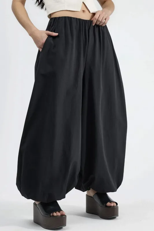 Elastic Waist Balloon Pants - Busem