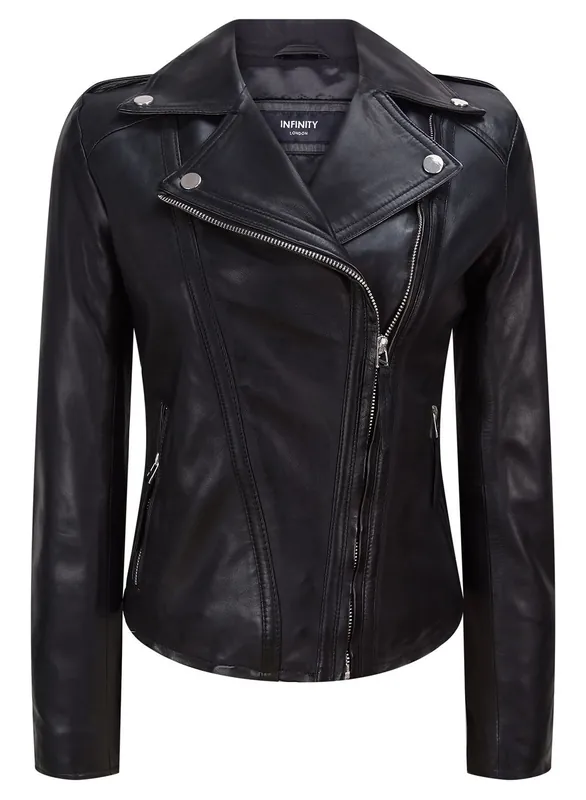 Leather Jacket Classic Biker Style - TruClothing
