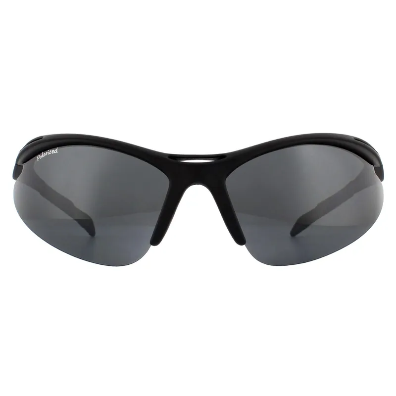Wrap Black Rubber Smoke Polarized Sunglasses - montana
