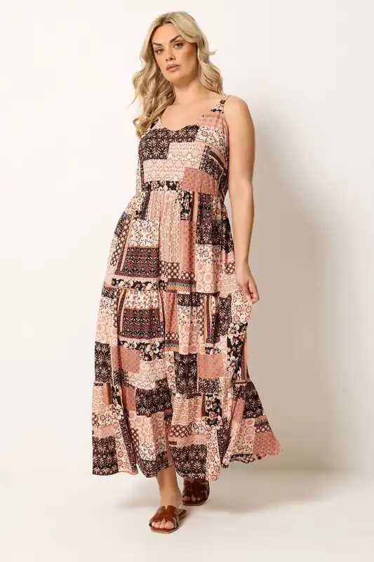 Printed Tiered Maxi Dress - Yours