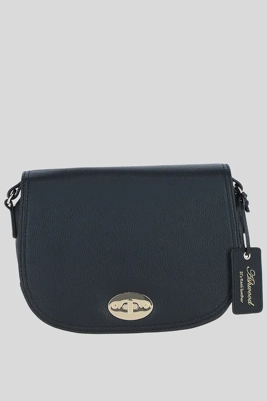 'Stellia' Real Leather Crossbody Bag with Twist Lock - Ashwood Leather