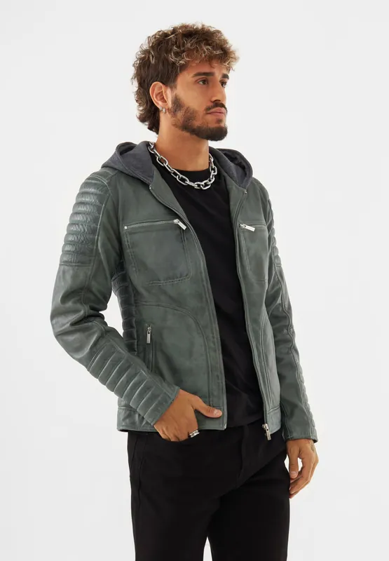 Real leather Nathan Racer Jacket - Bolongaro Trevor