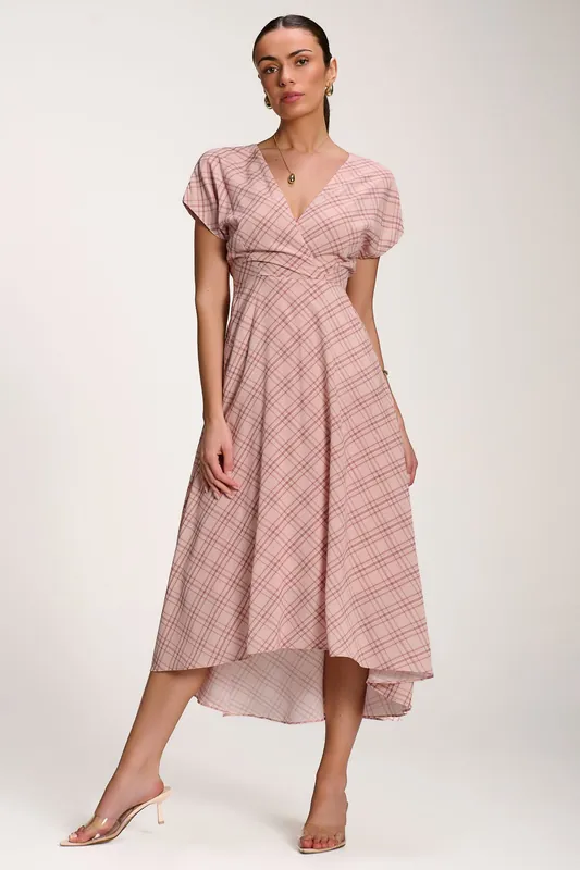 Check Print Maxi Dress - Jolie Moi