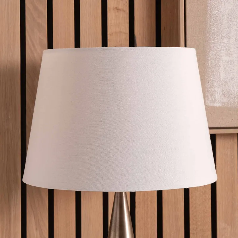 White Tapered Poly Cotton Lamp Shade for Table Lamps and Floor Lamps - Ruma
