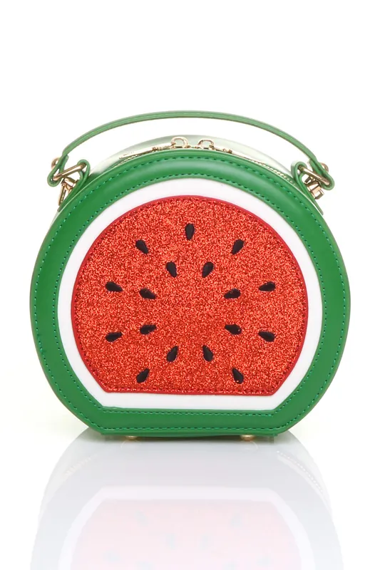 Novelty Fruit Watermelon Clutch Crossbody Canteen Bag - AJVANI