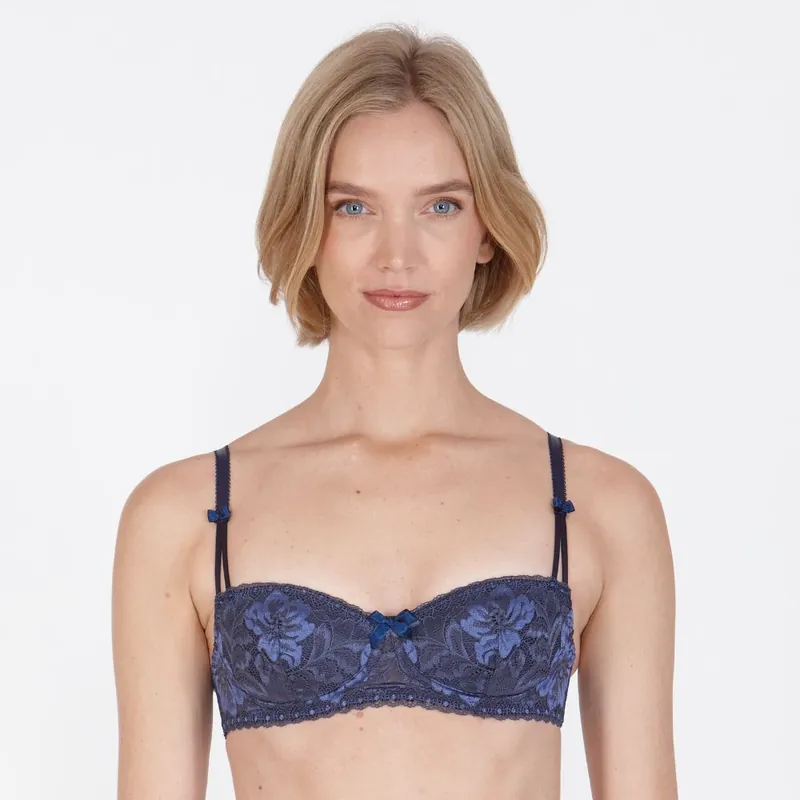 'Miriam' Non Wired Fixed Padding Balconette Bra - Little Women
