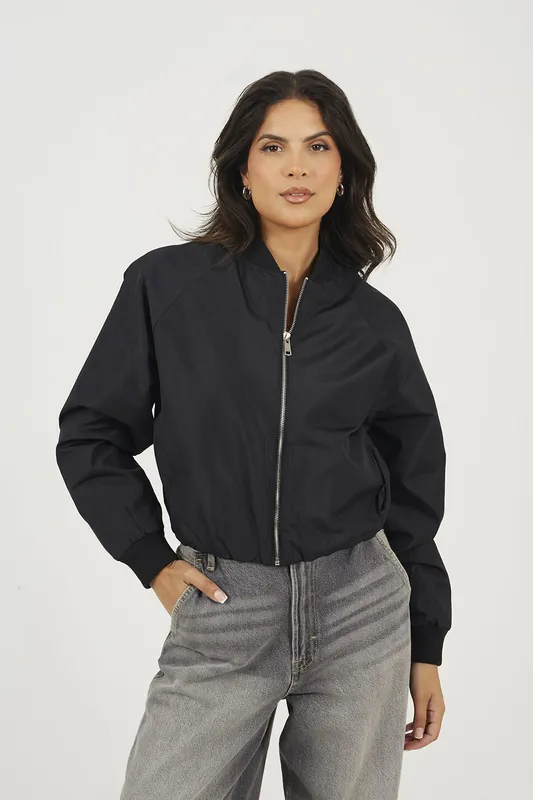 Oversized Sleeve Bomber Jacket - Brave Soul