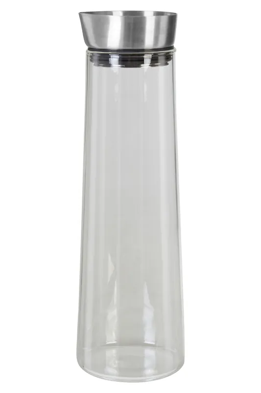 Elegant Glass Carafe 1500ml, Rustic Water Carafe For Kitchen, Borosilicate Glass Carafe For Bedroom Sidetable - Orsina
