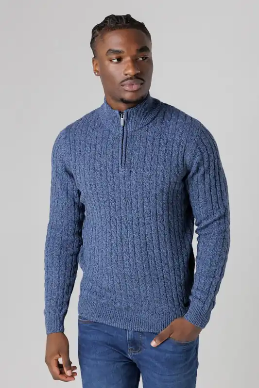 Quarter Zip Cotton Blend Jumper - Tokyo Laundry