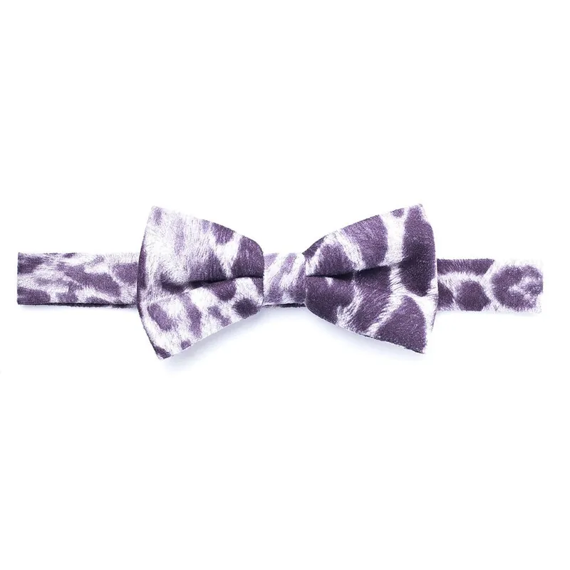 Faux Leather Bow Tie in Beige Print - SVNX