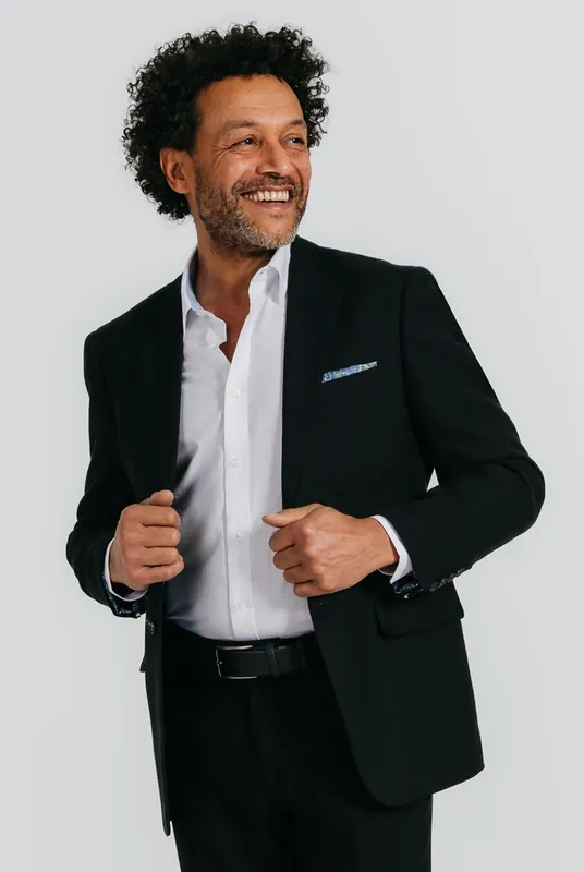 Black Linen Twill Suit Jacket - Dobell