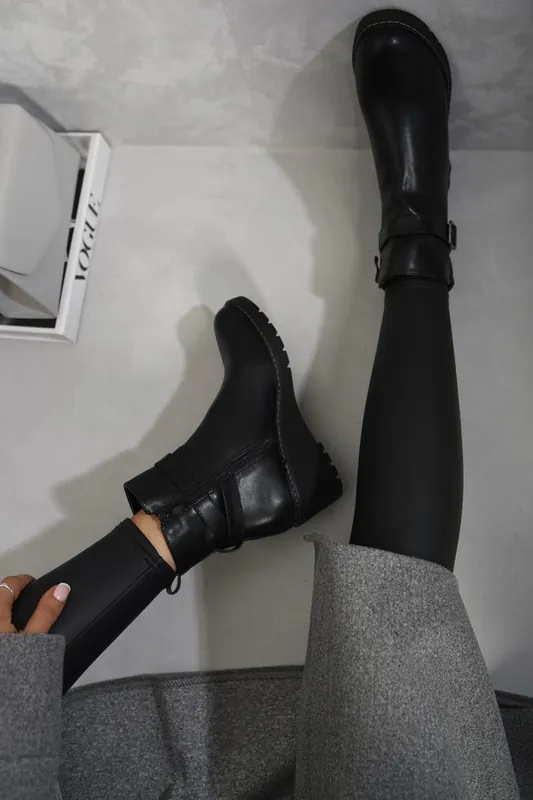 Isabel Side Zip Low Wedge Chelsea Ankle Boots - IKRUSH