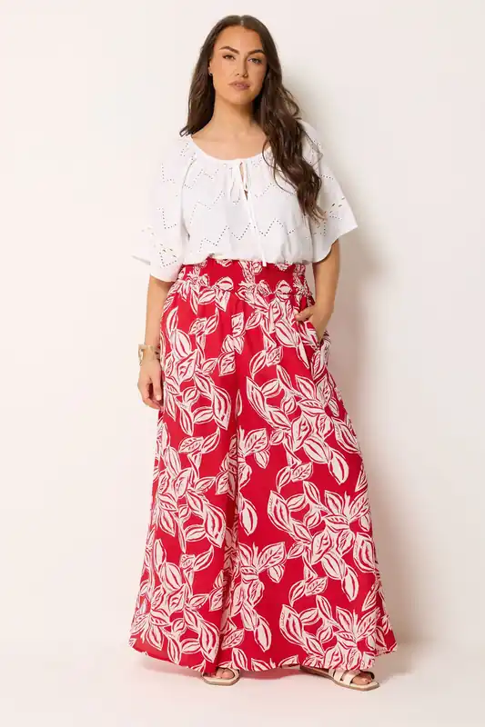 Palm Leaf Wide Leg Trousers - Yours