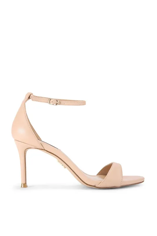 Nevina Beige' Leather Heels - STEVE MADDEN