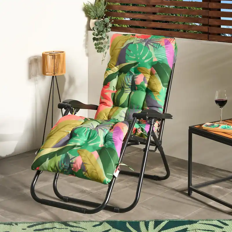 Printed Gravity Chair Seat Cushion Outdoor Garden Water Resistant - OHS