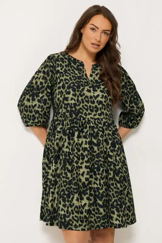 Animal Notch Neck Dress - Yours