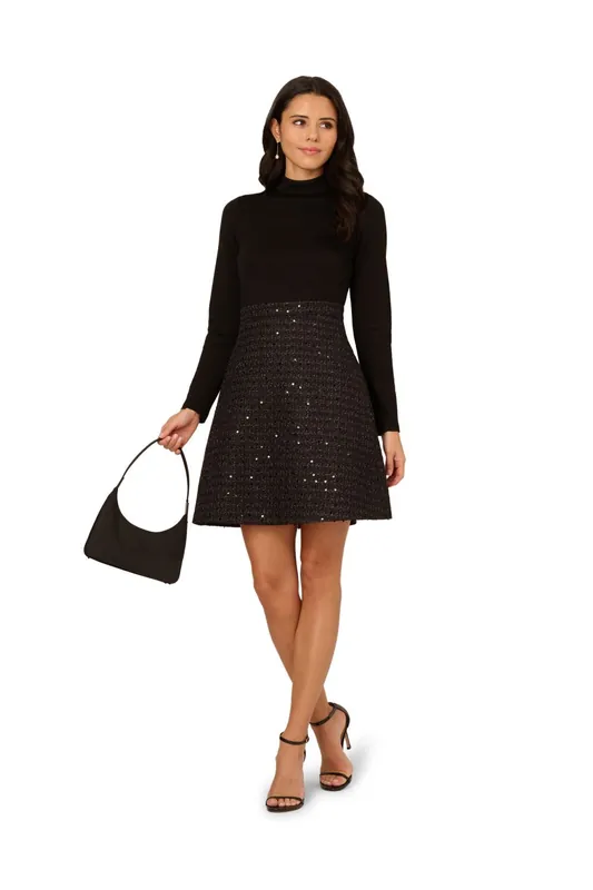 Ponte Sequin Boucle Dress - Adrianna Papell