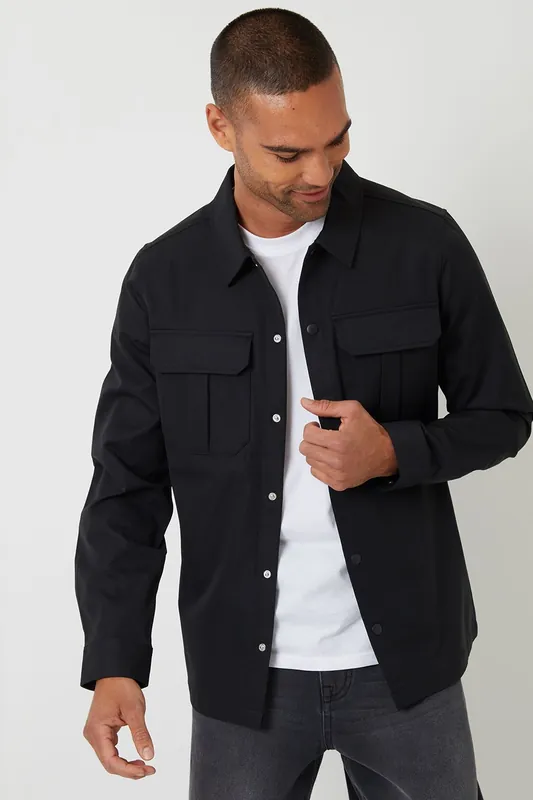Cargo Pocket Twill Shacket - Threadbare