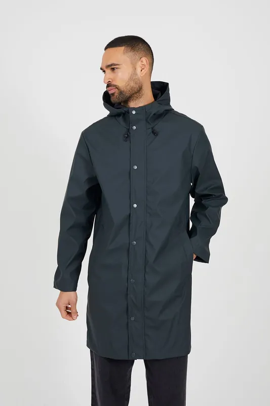 Rubberised Hooded Parka Style Jacket - Brave Soul