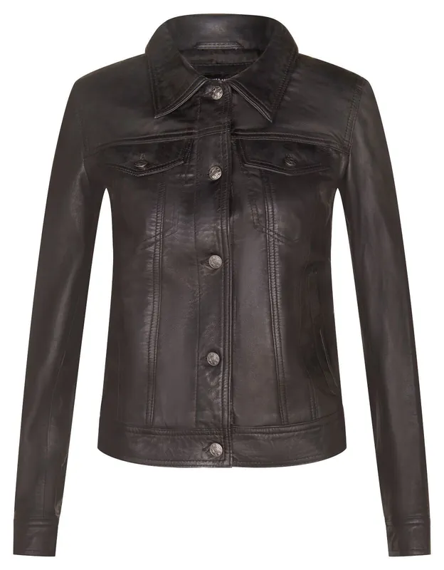 Leather Trucker Jeans Jacket-Anderlecht