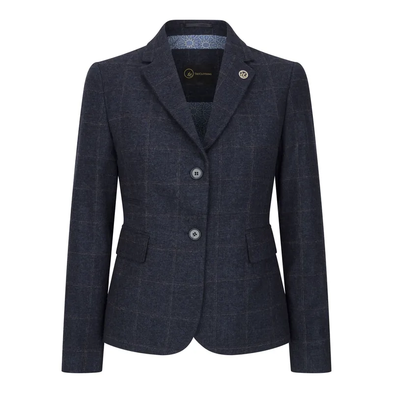 Women's Tailored Fit Tweed Formal Blazer - Infinity Leather