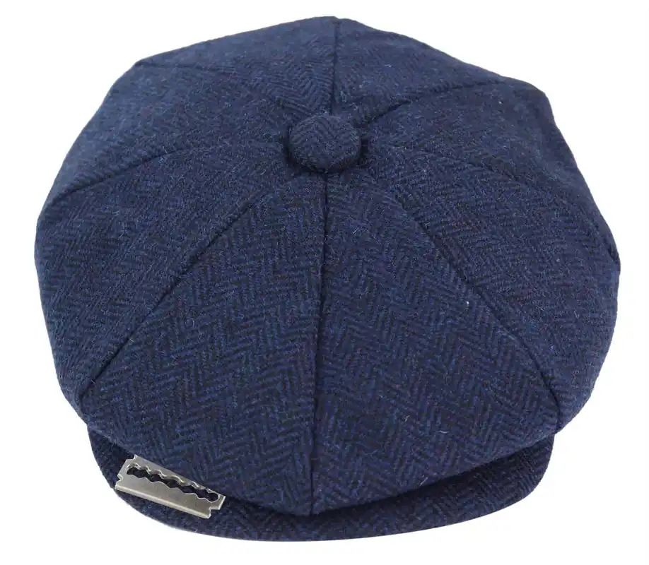 Peaky Blinders Tweed Hat With Razor Blade - Infinity Leather