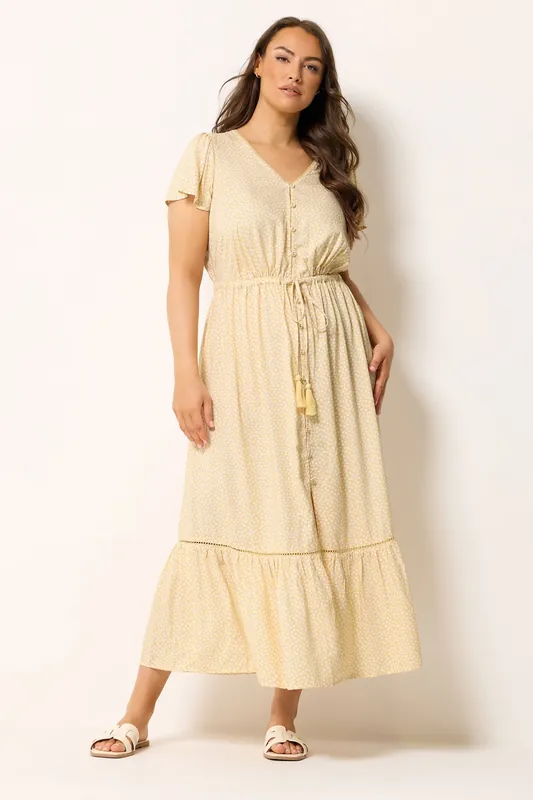Ditsy Floral Print Maxi Dress - Yours