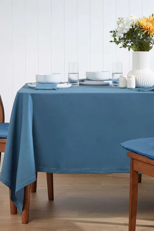 Plain Cotton Tablecloth, 178cm x 300cm - Homescapes