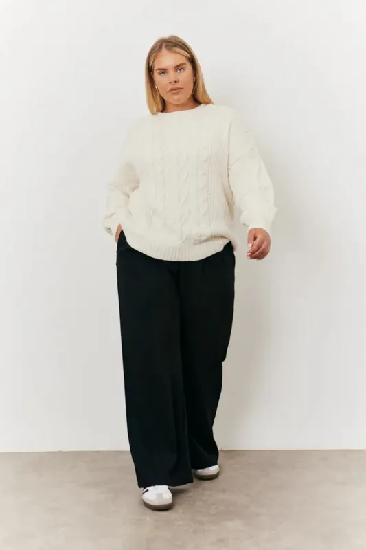 Black Adjustable Wide Leg Trouser - In The Style