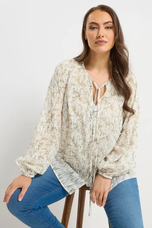 Floral Burnout Blouse - Yours