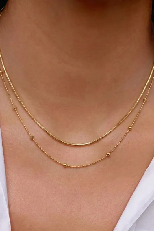 Gold Plated Bubble Layered Necklace - Serla