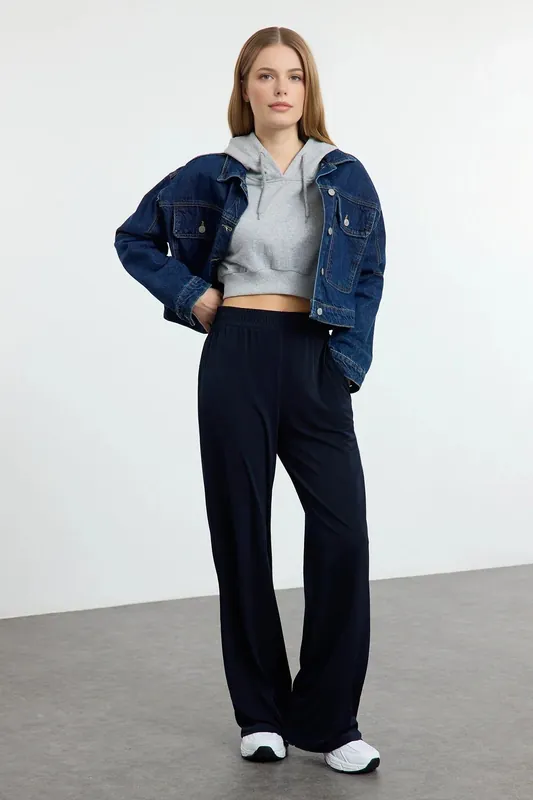 High Waist Wide Leg Washed Jeans - WOVCOR